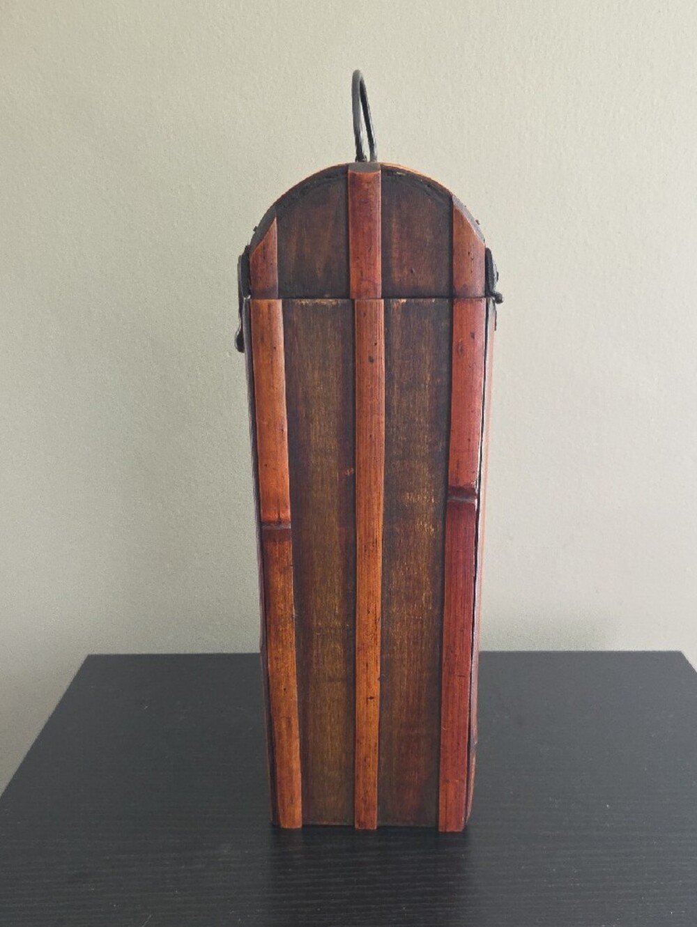 Vintage Woven Bamboo Hinged Wine Bottle Carrier - Picture 3 of 11